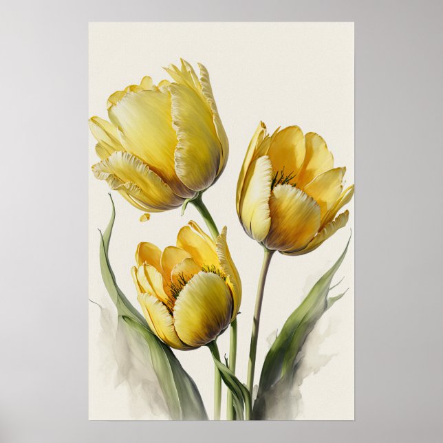 Tulipas Amarelas Impressão (Frente)