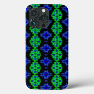 Tulipas Artdeco em estilo Retro verde azul preto