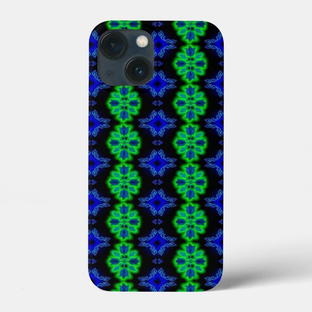 Tulipas Artdeco no estilo Retro azul (Verso)
