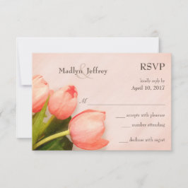 Tulipas blush rosa de casamento da primavera RSVP