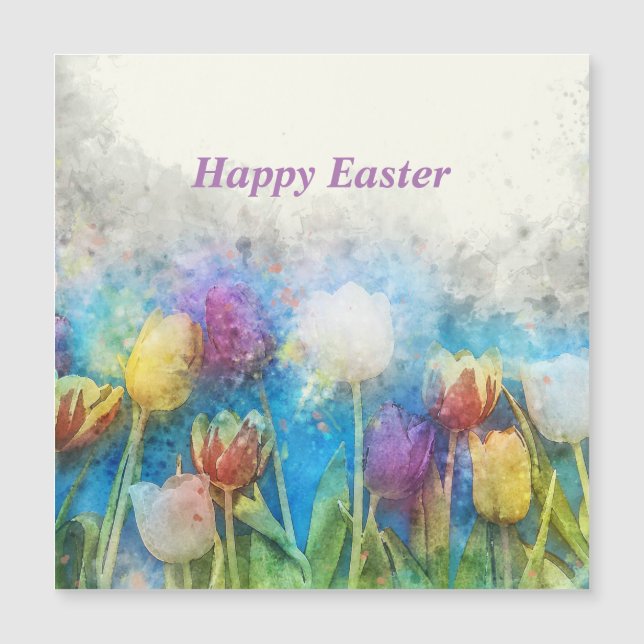 Tulipas bonitas felzs pascoa (Frente)