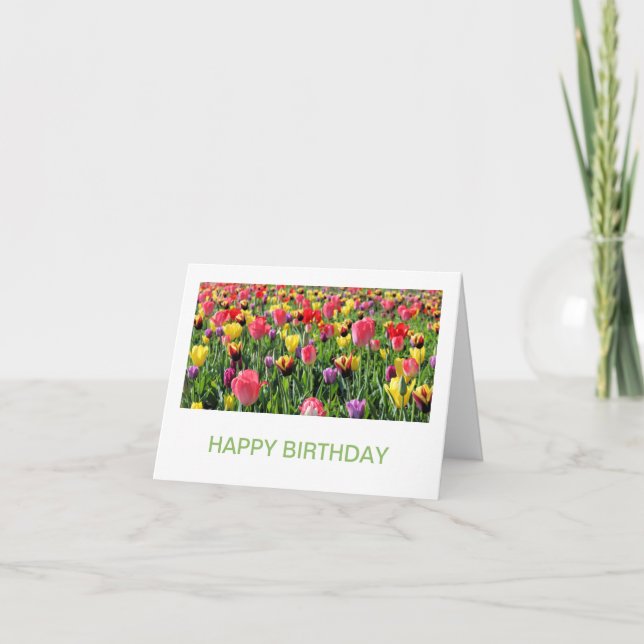 Tulipas Cartões de Aniversário (Frente)