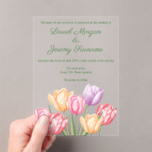 Tulipas Coloridas em Aquarela Casamento de Primave