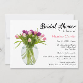 Tulipas Coloridas em Vase - Convite para Chá de pa