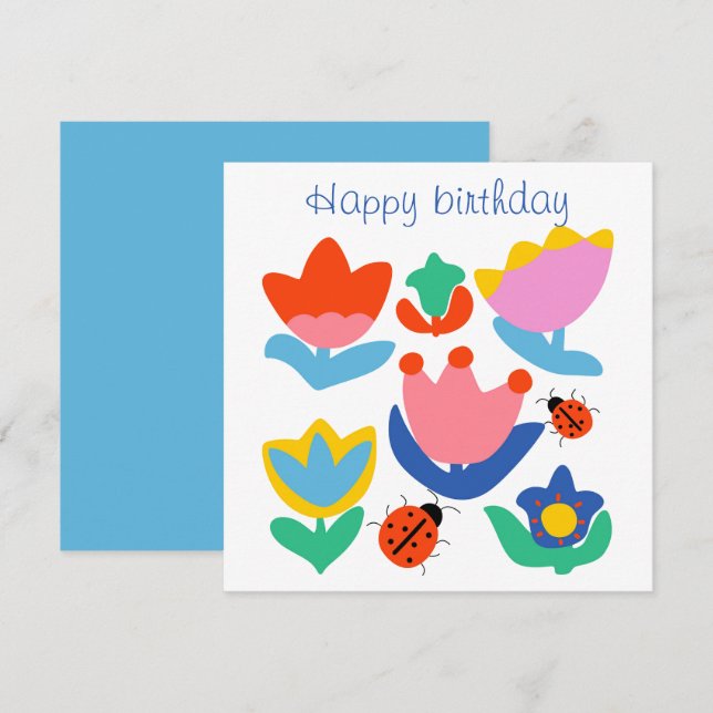 Tulipas coloridas personalizadas com joias (Frente/Verso)