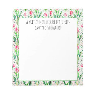 Tulipas cor-de-rosa- bloco de notas engraçado