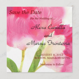 Tulipas Cor-De-Rosa Casamento Guardar O Cartão De 