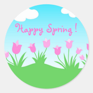 Tulipas cor-de-rosa - etiqueta