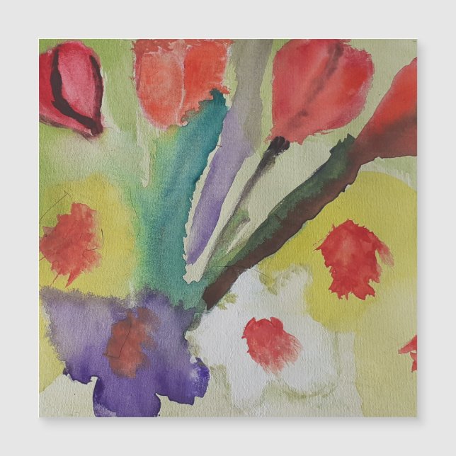 Tulipas de abstrato e Flores de Mola Magnética (Frente)