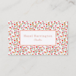 Tulipas de Aquarela Cartão de visita personalizada