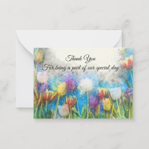 Tulipas De Aquarela Obrigado Cartões