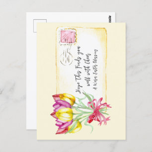 Tulipas de bênção de Páscoa quentes Cartão posta