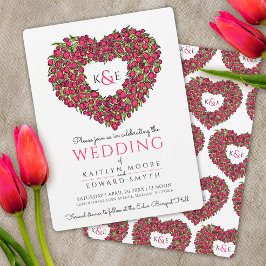 Tulipas de primavera vermelho atraindo convite par