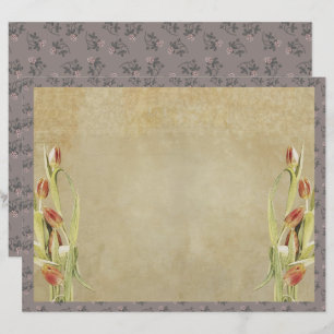 Tulipas Diário de vintage Página 2 Scrapbook Págin