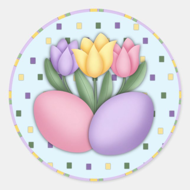 Tulipas e adesivos para ovos (Frente)