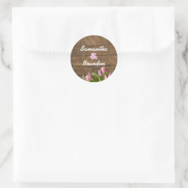 Tulipas e adesivos personalizados de madeira de ma