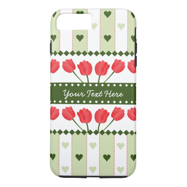 Tulipas e Corações capas de telefone personalizada (Verso)