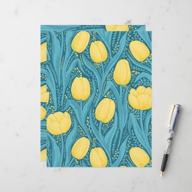 Tulipas em azul e amarelo (Frente/Verso In Situ)