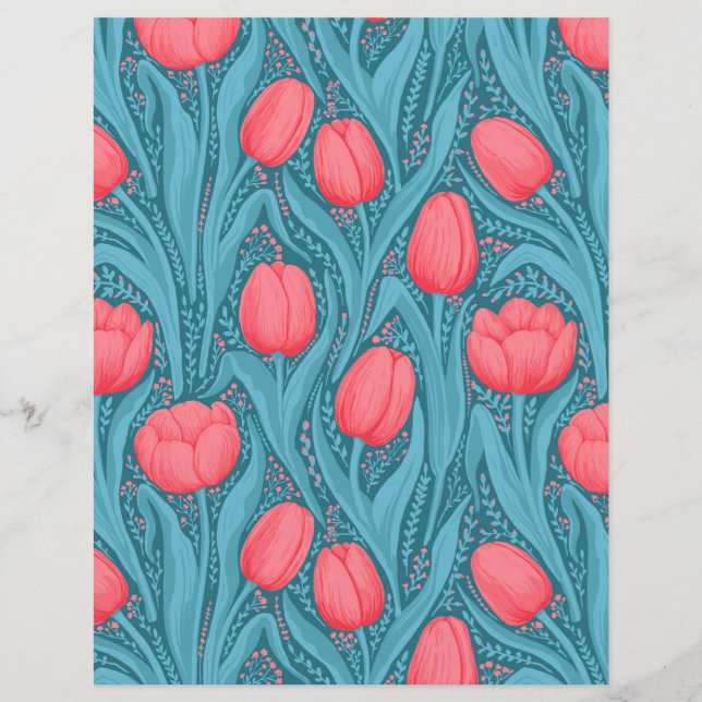 Tulipas em azul e vermelho (Frente)