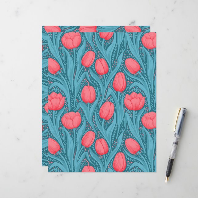 Tulipas em azul e vermelho (Frente/Verso In Situ)