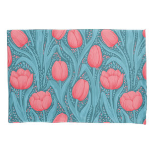 Tulipas em azul e vermelho