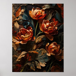 Tulipas florescentes - poster de flores para a art