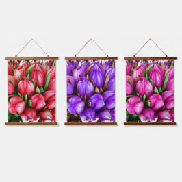 Tulipas Madeira Tapeçando Muro