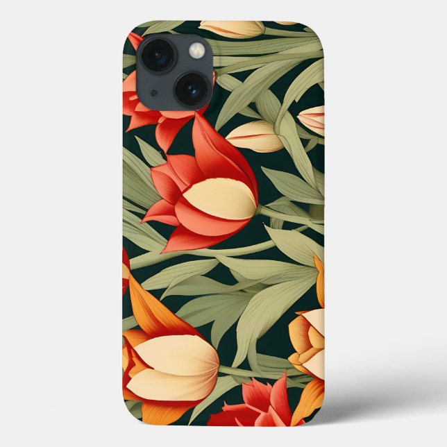 Tulipas Modernas Vibrantes Floral (Verso)