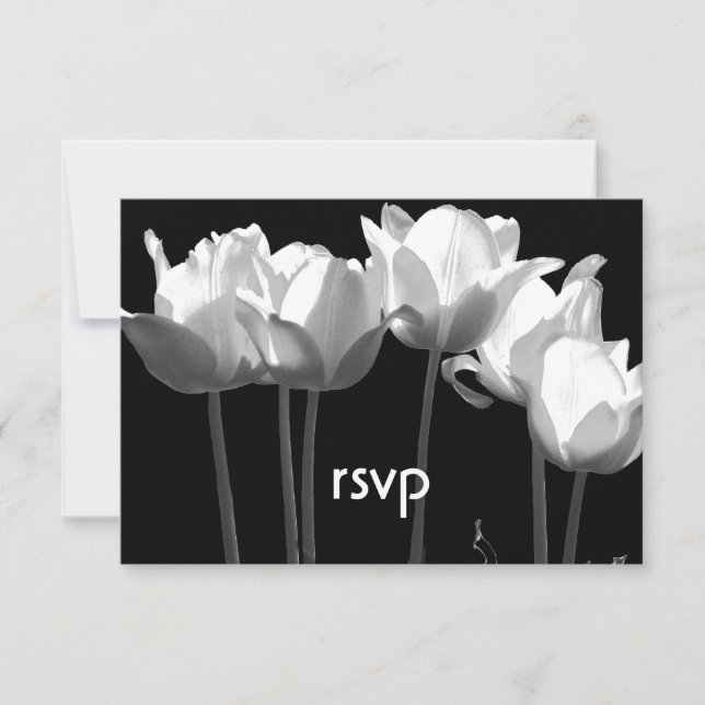 Tulipas, placas RSVP BAT MITZVAH B&W (Frente)