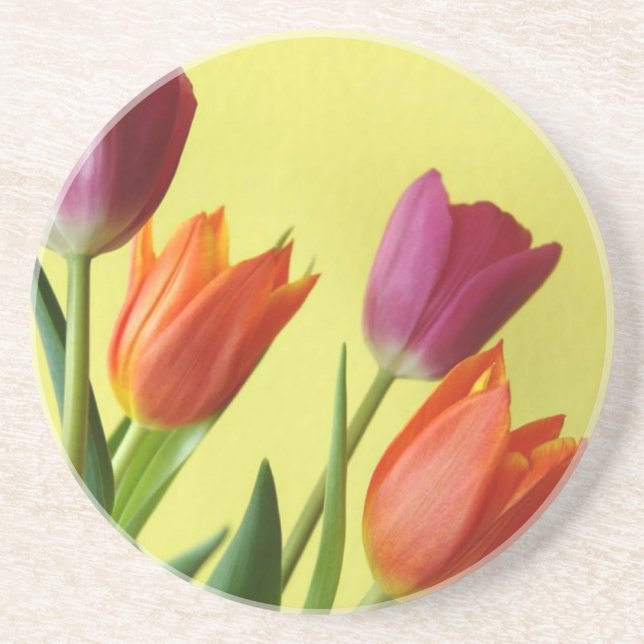 Tulipas Porta copos Sandstone (Frente)