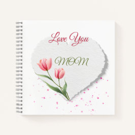 Tulipas Rosa Amo Você Mamãe Coração de Papel