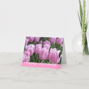 Tulipas Rosa De Cartão De Aniversário
