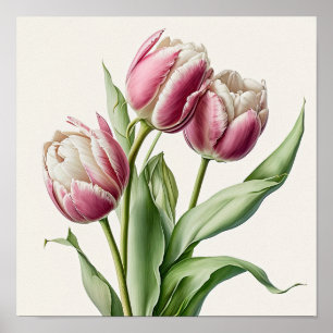 Tulipas rosa Impressão