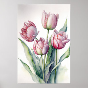Tulipas rosa Impressão