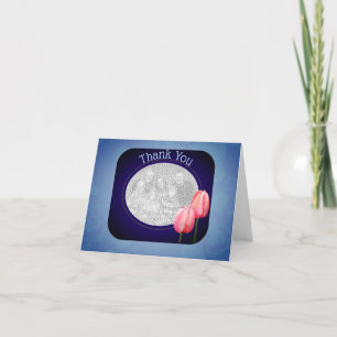 Tulipas Rosa Obrigado Cartão com fotos