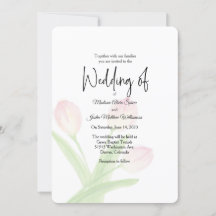 Tulipas Rosa Suaves Vestidos Convite para Casament
