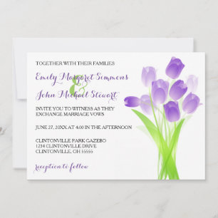 Tulipas Roxas - Convite de Casamento