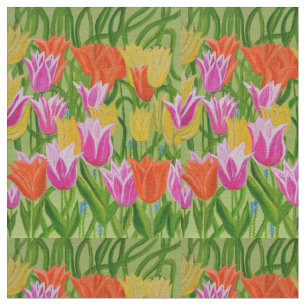 Tulipas tecido de algodão
