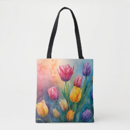 Tulipas Tote Bag de coloração aquosa Dreamy
