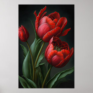 Tulipas Vermelhas Impressão