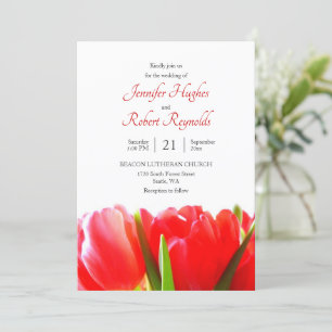 Tulipas vermelhas que Wedding o convite