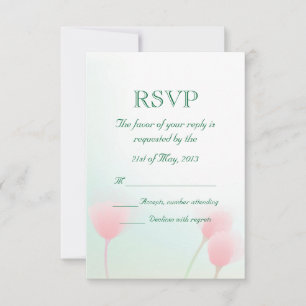 Tulips de Pastel Rosa Suave - RSVP de Casamento