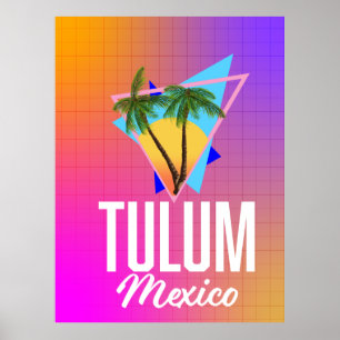 Tulum Mexico Retro poster de viagens.