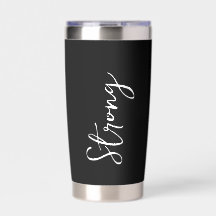 Tumbler de academia Strength Script Preto em Massa