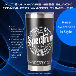 Tumbler de Água Preto Inox de Conscientização do A