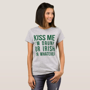 Tumblr T-Shirt Beija-me Sou Bebado de Irlandês