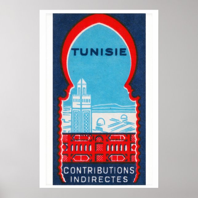 Tunísia - Impressão Matchbox - Arte de Parede Suéc (Frente)