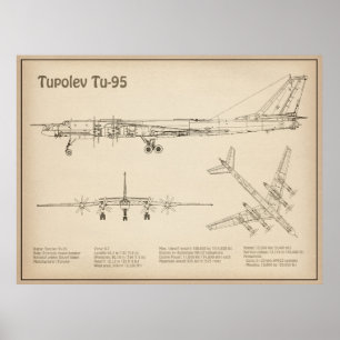 Tupolev Tu-95 - Planos de Impressão de Avião SD
