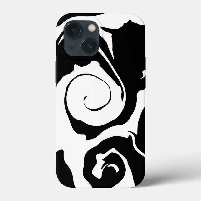 Turbilhão de mármore preto e branco moderno (Verso)