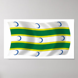 Turcomenos Flag Poster Impressão